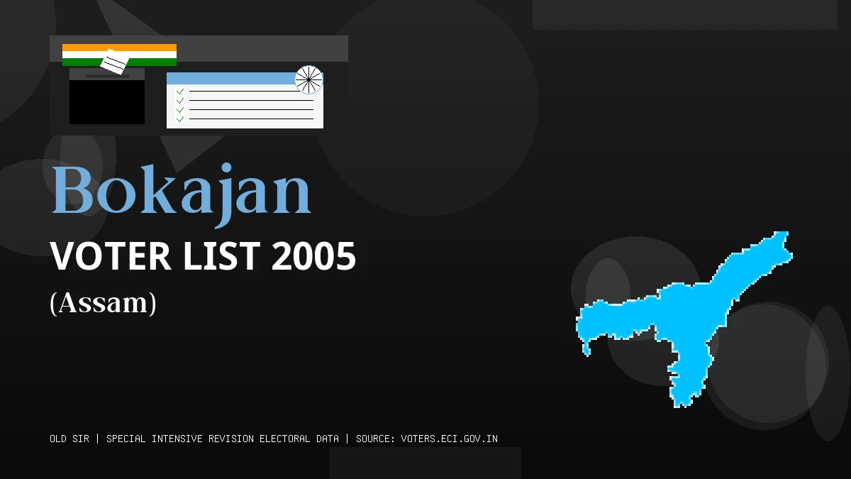 Bokajan Voter List 2005 PDF Download Assam