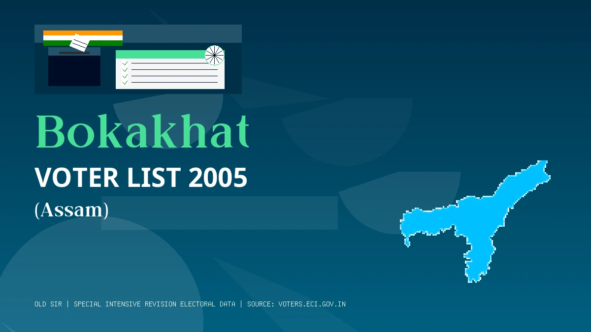 Bokakhat Voter List 2005 PDF Download Assam