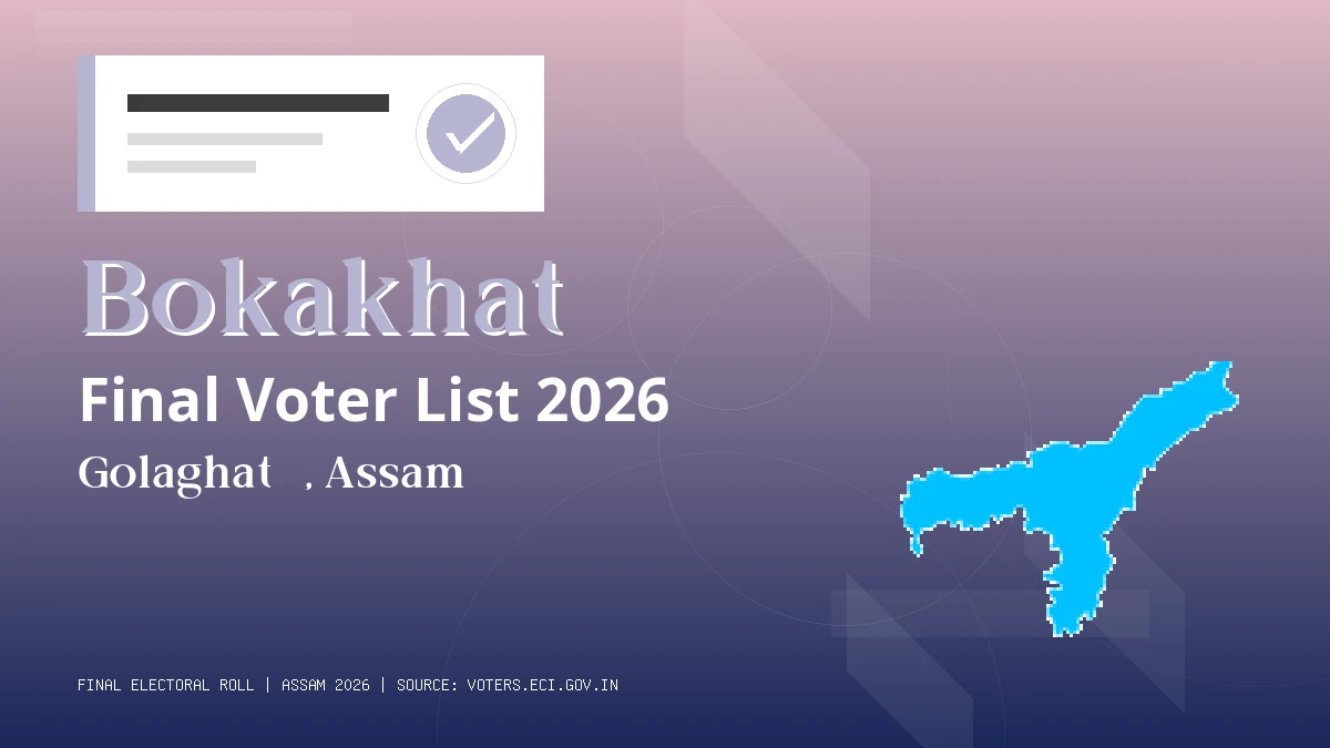 Bokakhat Final Voter List 2026 Assam