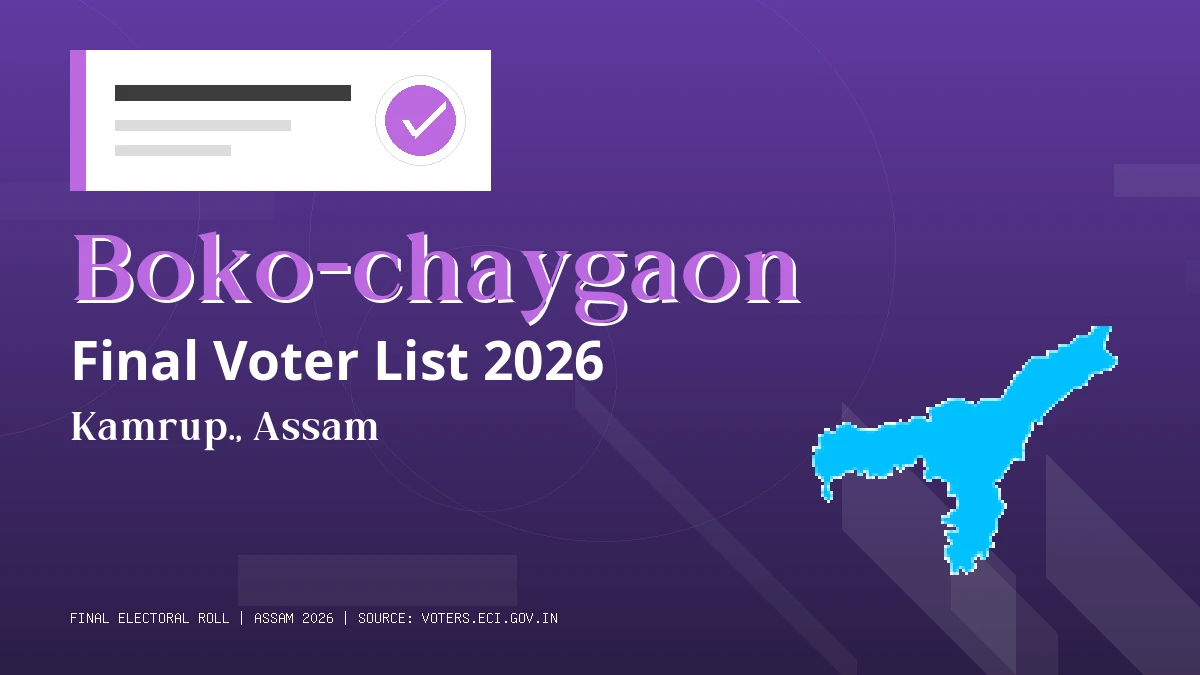 Boko-chaygaon Final Voter List 2026 Assam