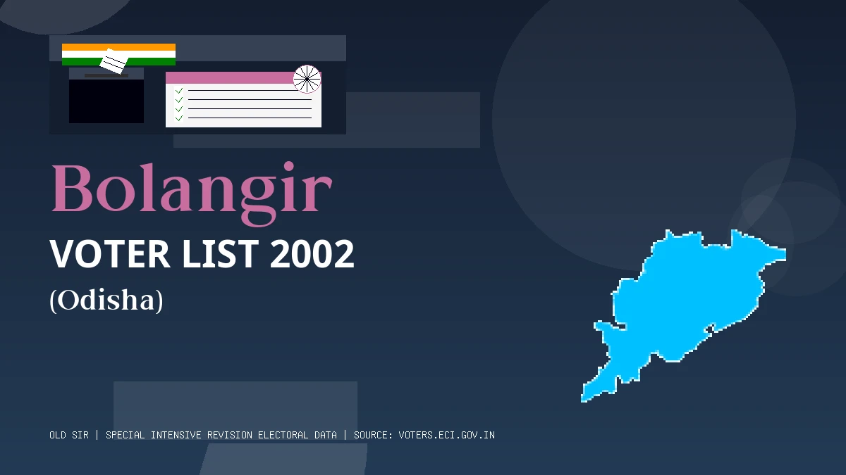 Bolangir Voter List 2002 PDF Download Odisha