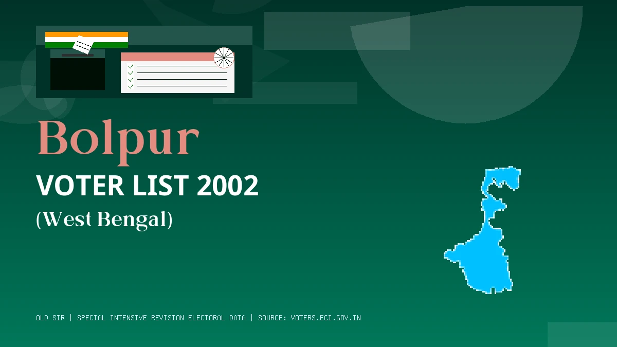 Bolpur Voter List 2002 PDF Download West Bengal