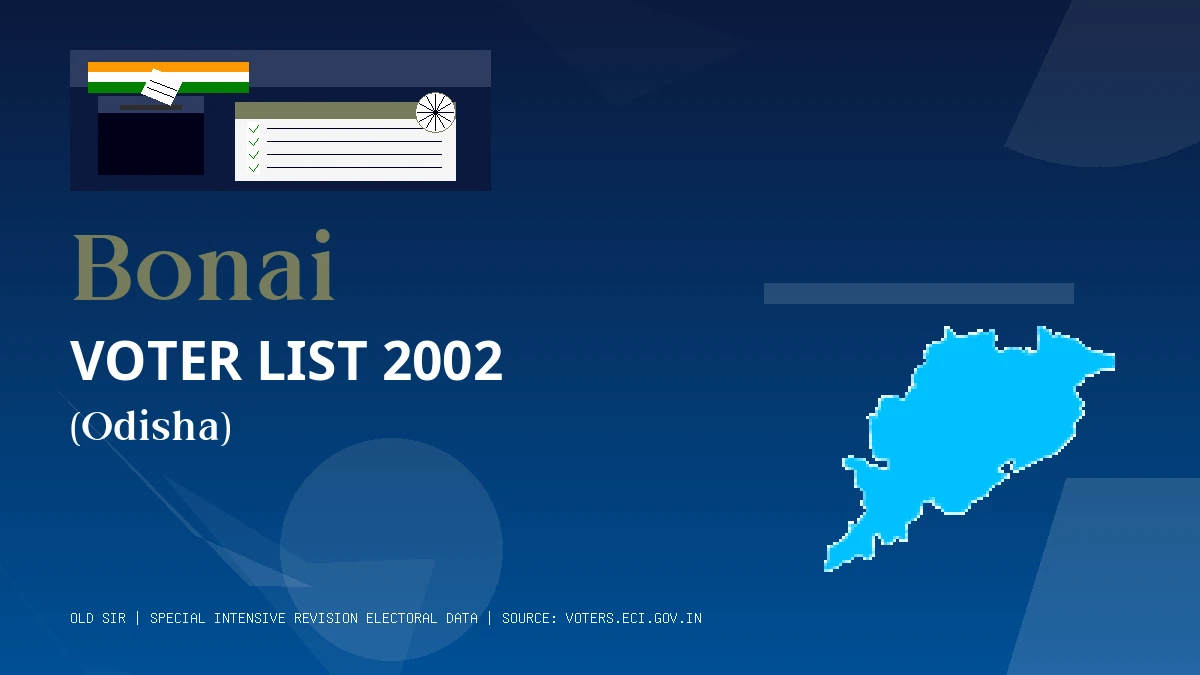 Bonai Voter List 2002 PDF Download Odisha