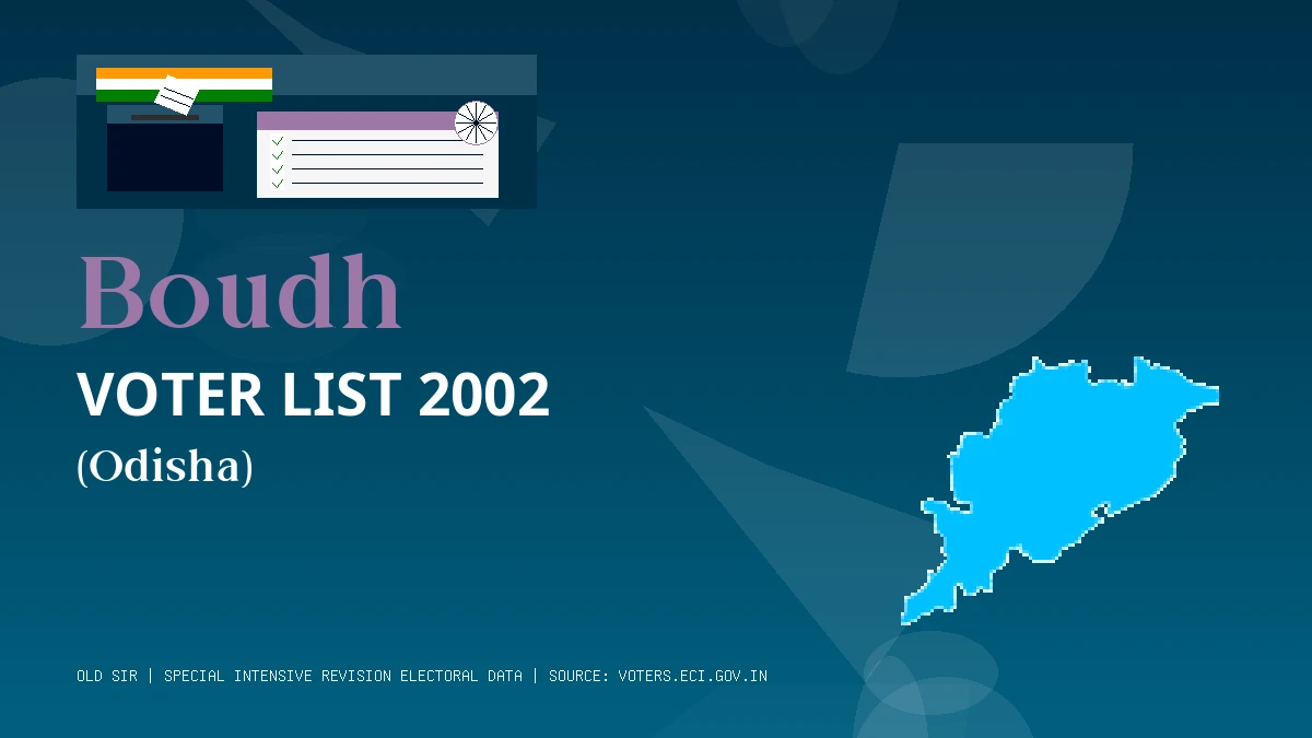 Boudh Voter List 2002 PDF Download Odisha