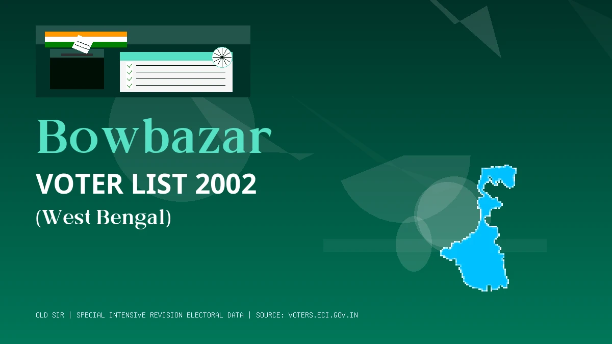 Bowbazar Voter List 2002 PDF Download West Bengal