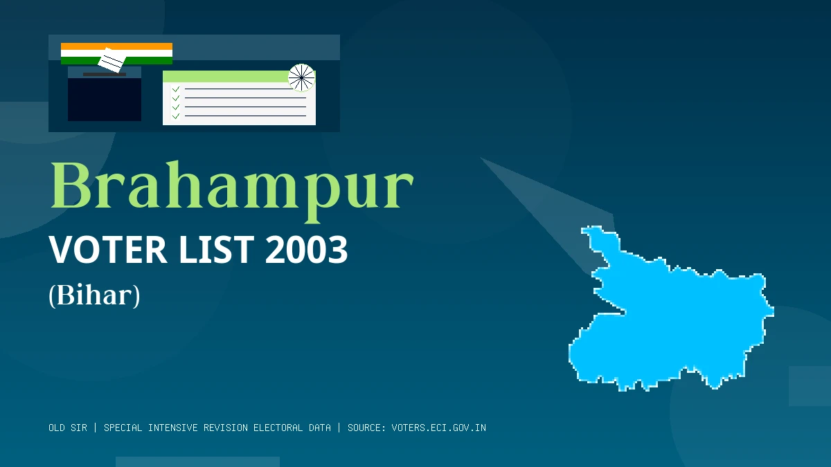 Brahampur Voter List 2003 PDF Download Bihar
