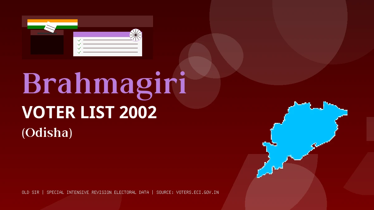 Brahmagiri Voter List 2002 PDF Download Odisha
