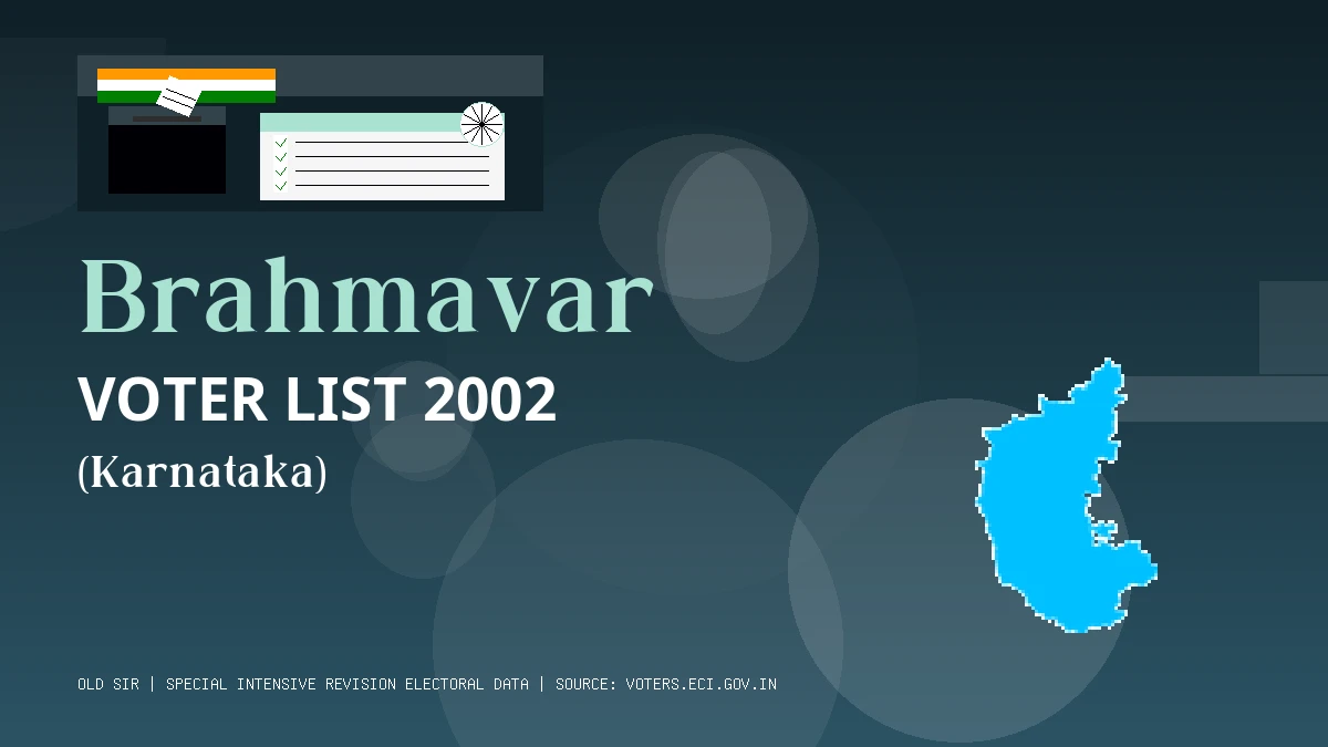 Brahmavar Voter List 2002 PDF Download Karnataka
