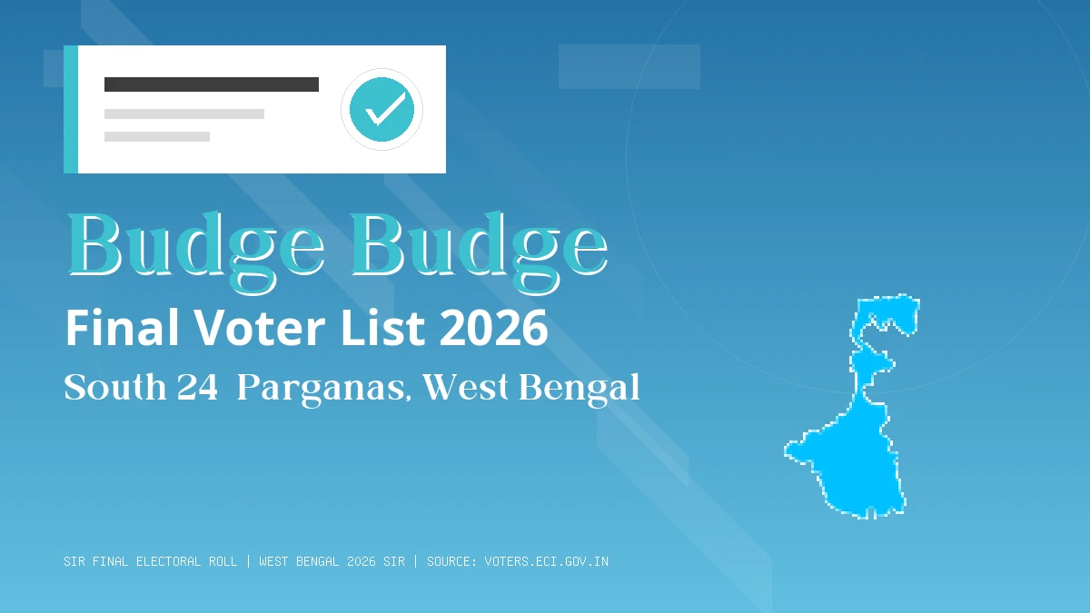 Budge Budge Final Voter List 2026 West Bengal