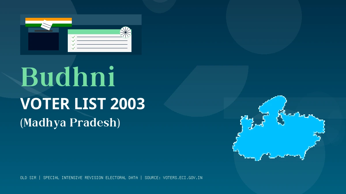 Budhni Voter List 2003 PDF Download Madhya Pradesh