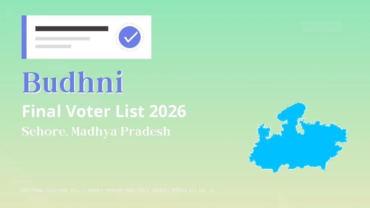 Budhni Final Voter List 2026 Madhya Pradesh