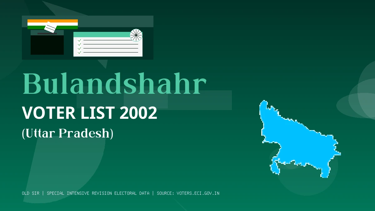 Bulandshahr Voter List 2002 PDF Download Uttar Pradesh