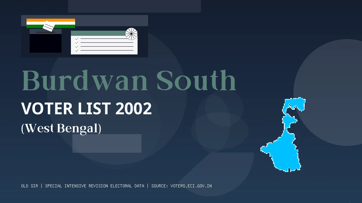 Burdwan South Voter List 2002 PDF Download West Bengal