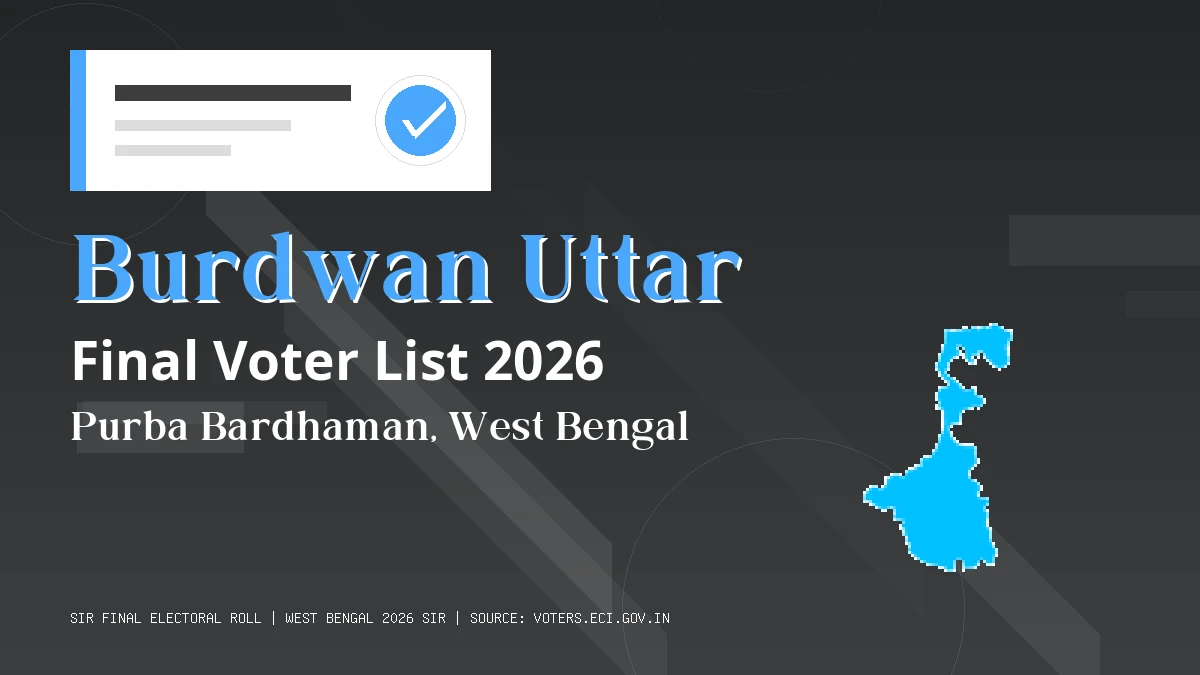Burdwan Uttar Final Voter List 2026 West Bengal