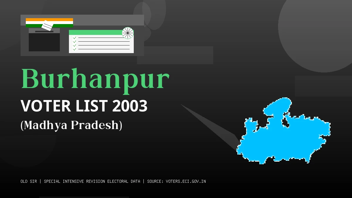 Burhanpur Voter List 2003 PDF Download Madhya Pradesh