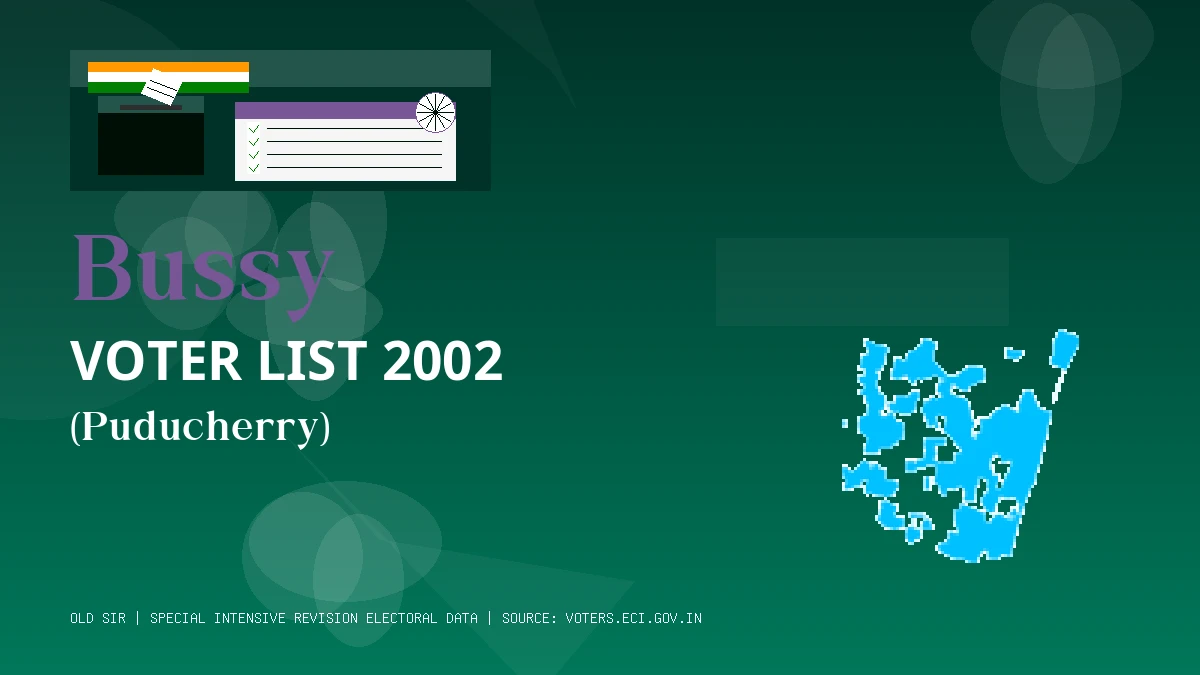 Bussy Voter List 2002 PDF Download Puducherry