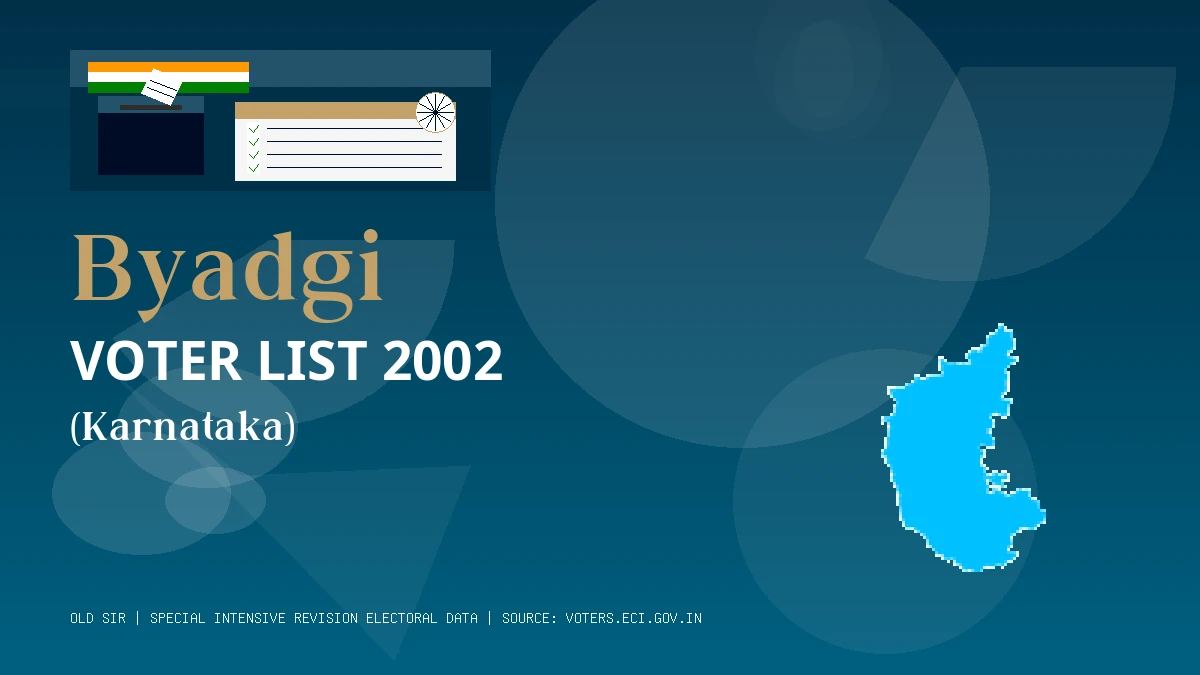 Byadgi Voter List 2002 PDF Download Karnataka