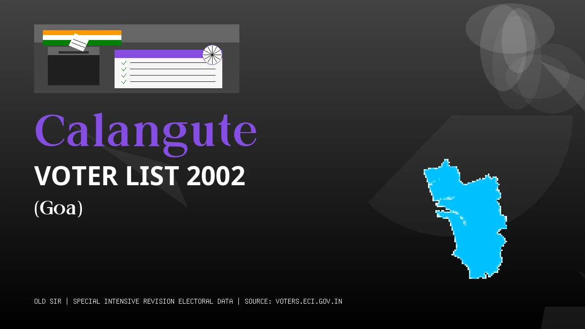 Calangute Voter List 2002 PDF Download Goa