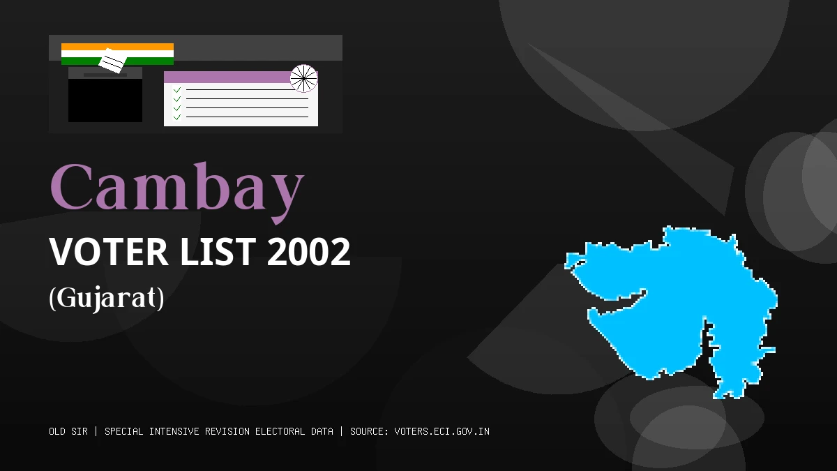 Cambay Voter List 2002 PDF Download Gujarat