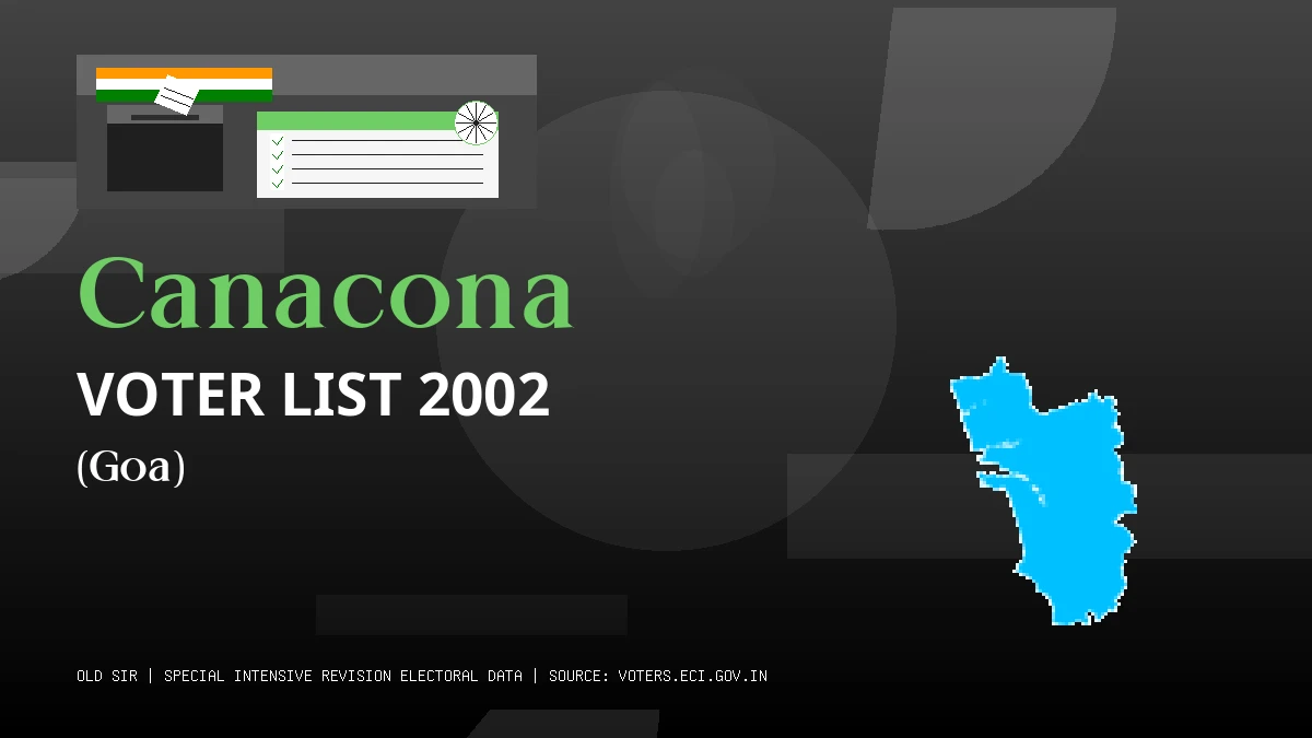 Canacona Voter List 2002 PDF Download Goa