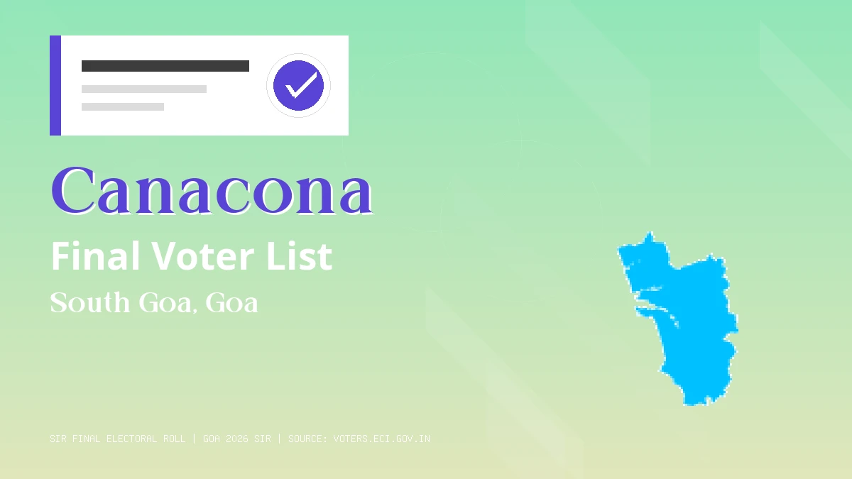 Canacona Final Voter List Goa
