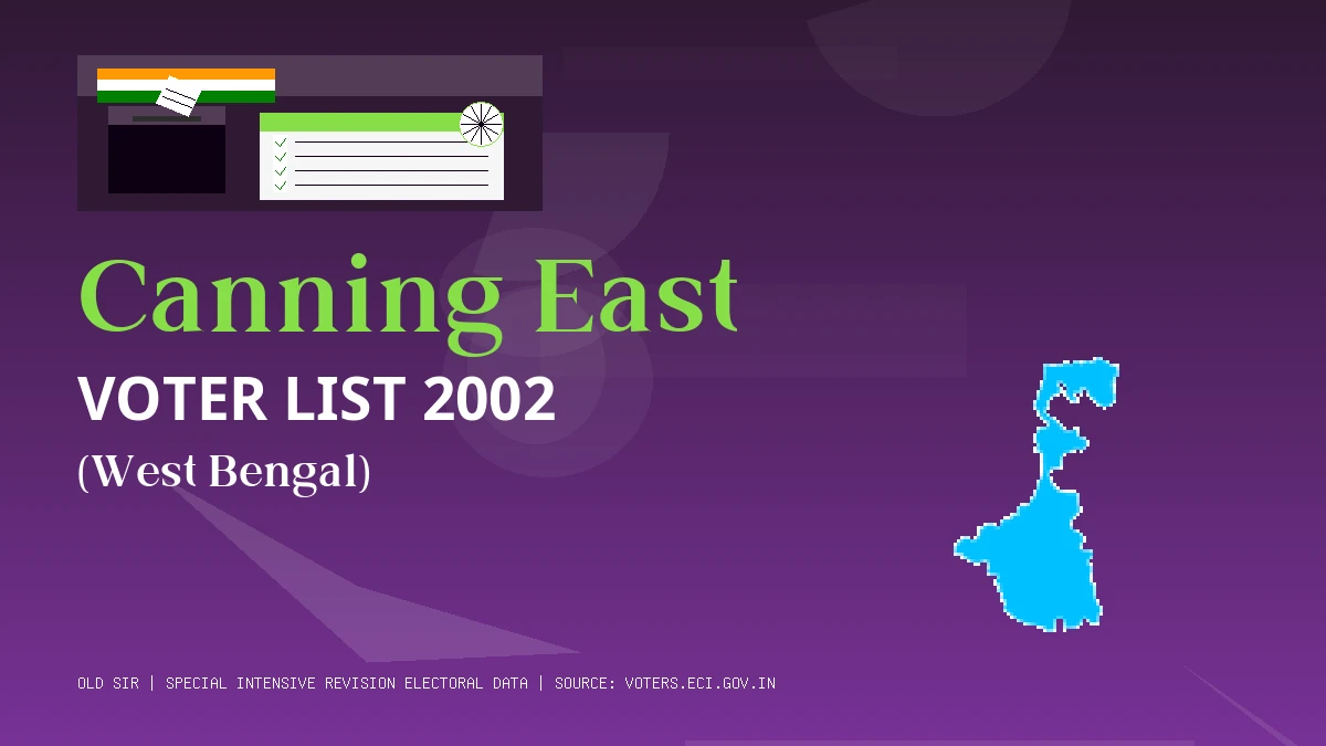 Canning East Voter List 2002 PDF Download West Bengal