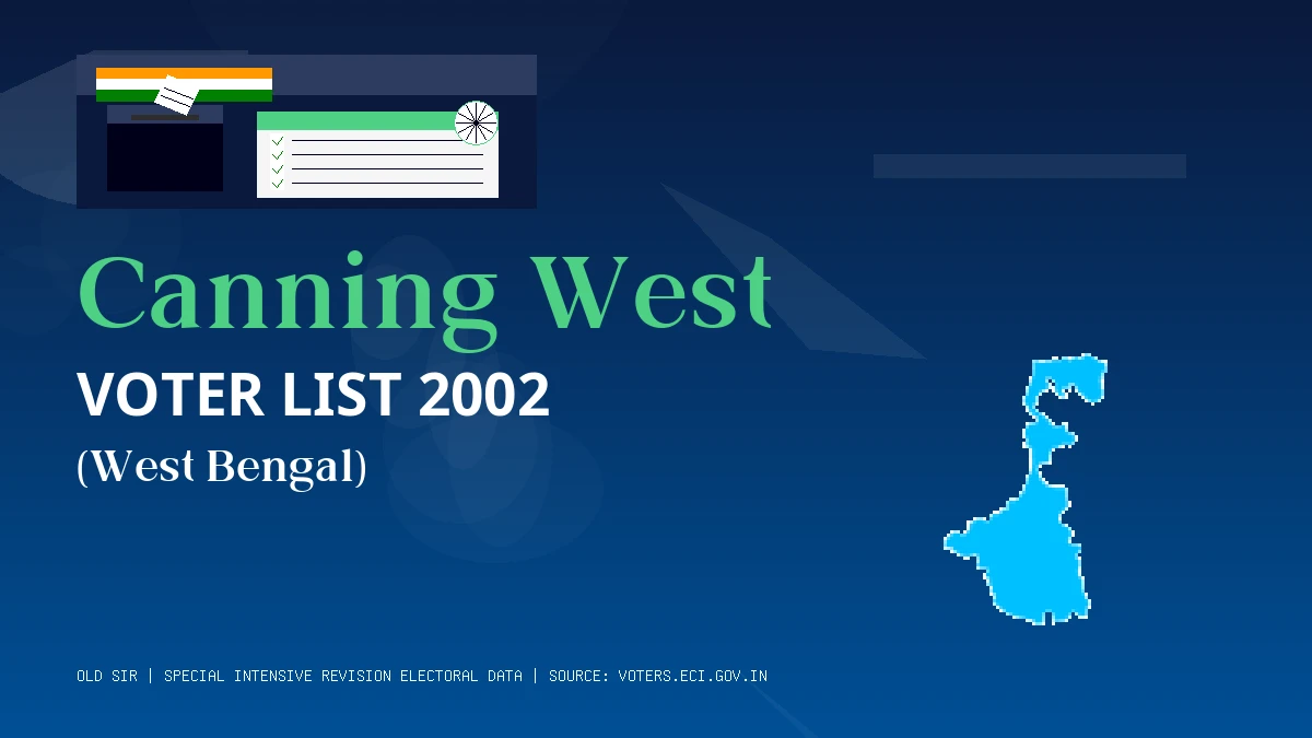 Canning West Voter List 2002 PDF Download West Bengal