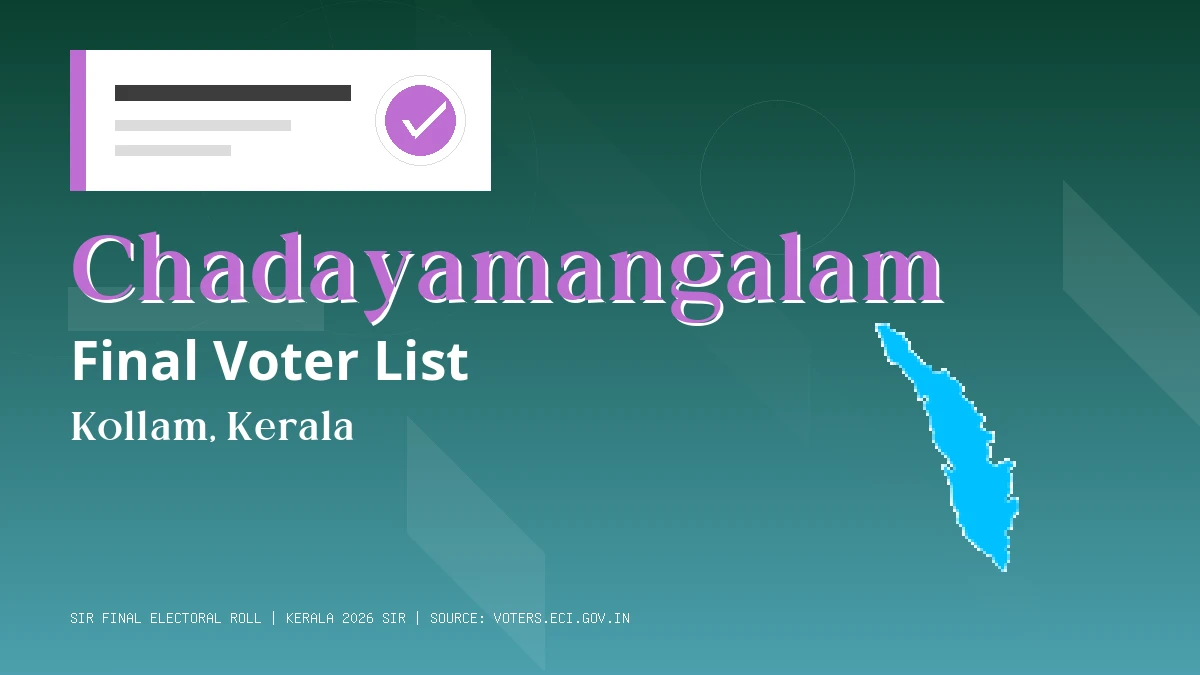 Chadayamangalam Final Voter List Kerala