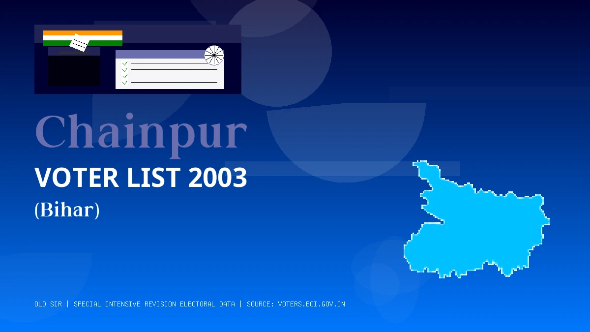 Chainpur Voter List 2003 PDF Download Bihar