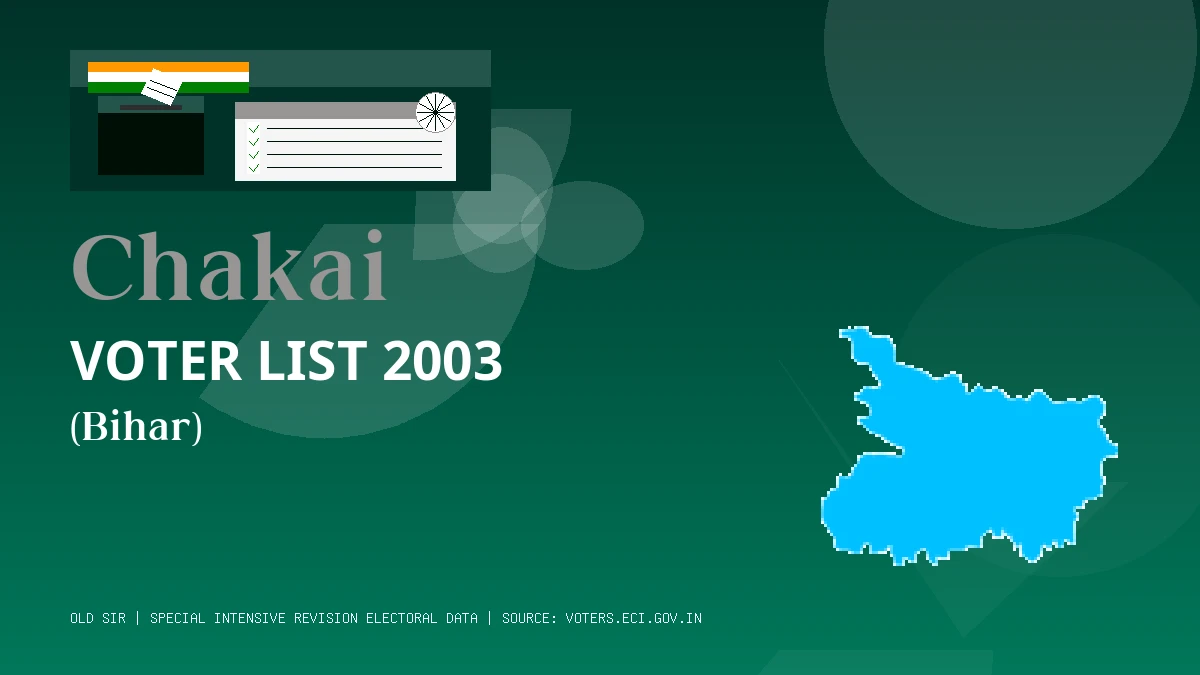 Chakai Voter List 2003 PDF Download Bihar