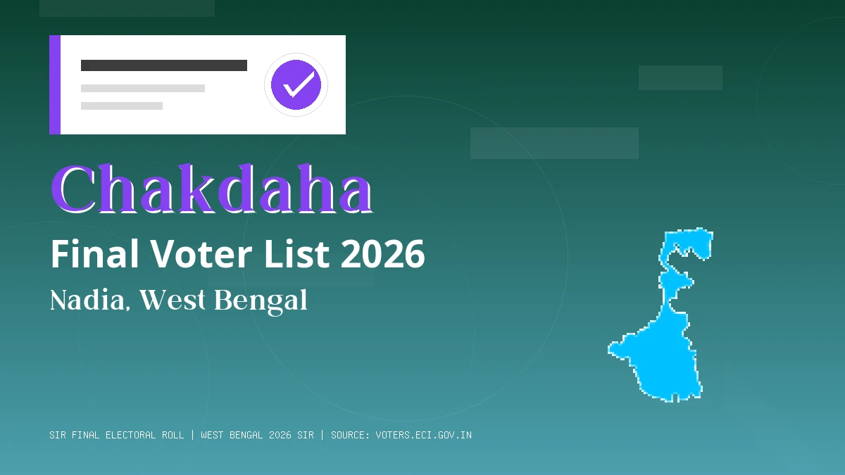 Chakdaha Final Voter List 2026 West Bengal