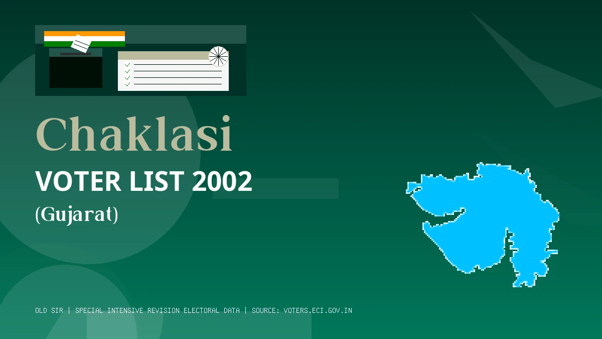 Chaklasi Voter List 2002 PDF Download Gujarat