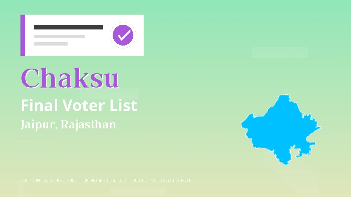 Chaksu Final Voter List Rajasthan