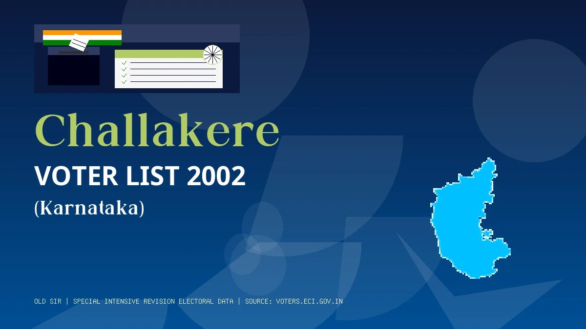 Challakere Voter List 2002 PDF Download Karnataka