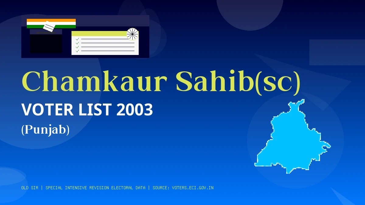 Chamkaur Sahib(sc) Voter List 2003 PDF Download Punjab