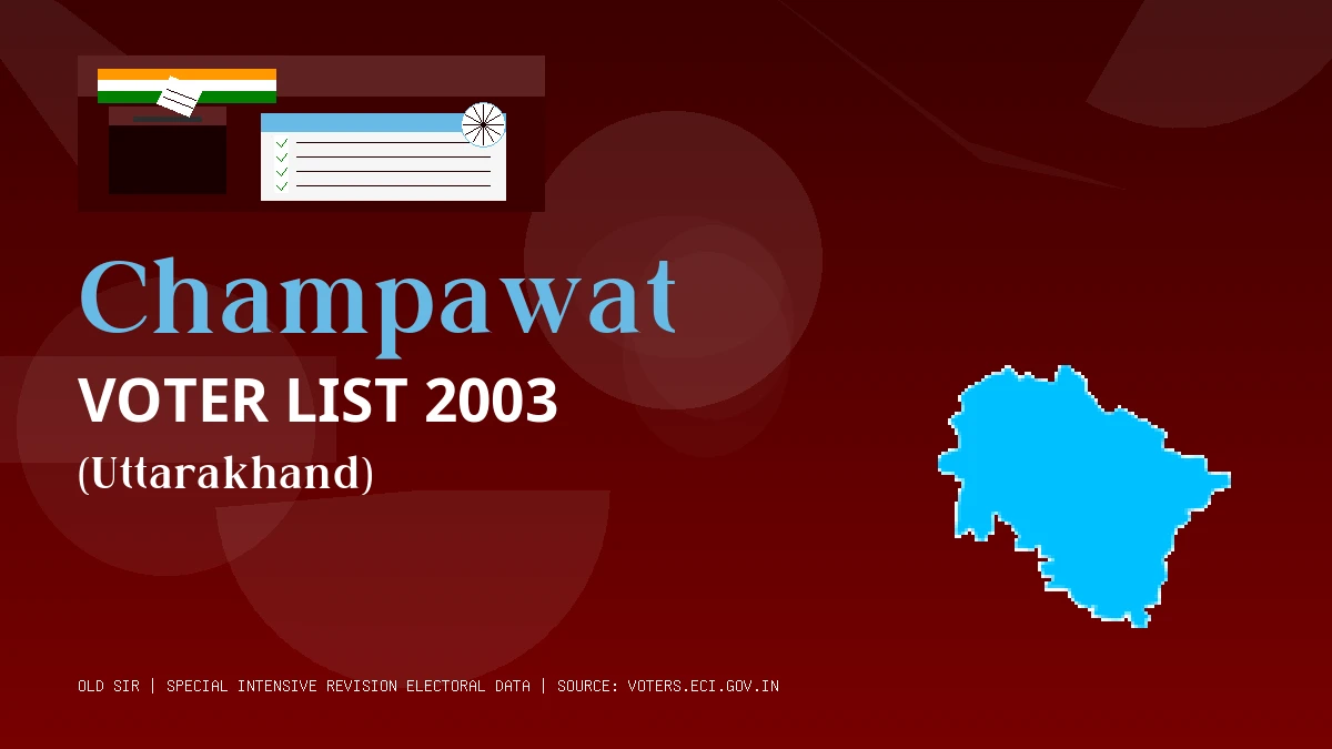 Champawat Voter List 2003 PDF Download Uttarakhand