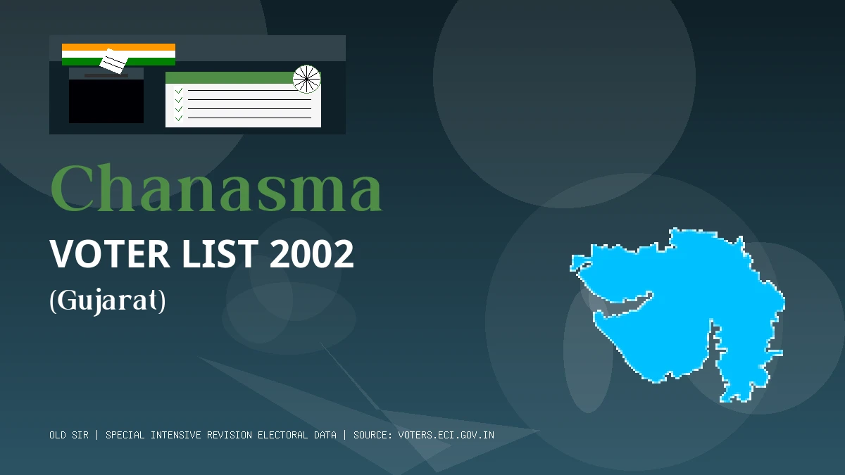 Chanasma Voter List 2002 PDF Download Gujarat