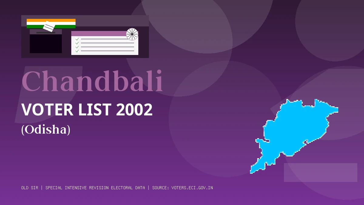 Chandbali Voter List 2002 PDF Download Odisha