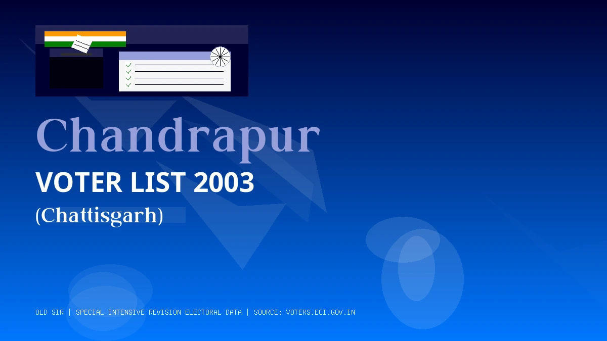 Chandrapur Voter List 2003 PDF Download Chattisgarh