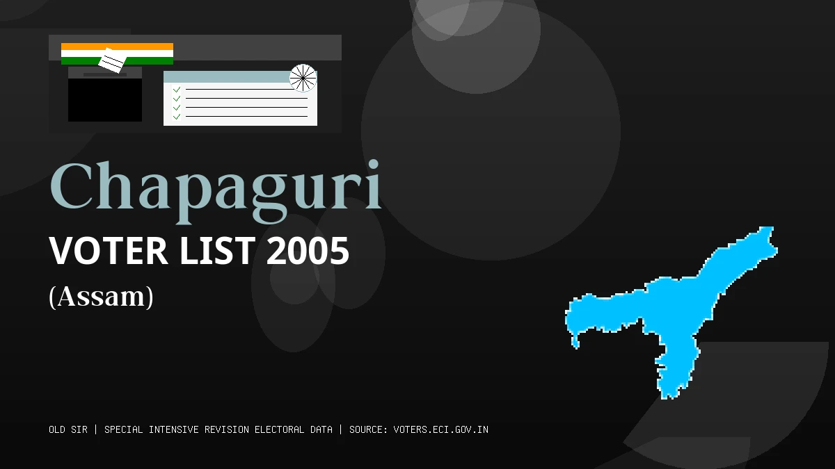 Chapaguri Voter List 2005 PDF Download Assam