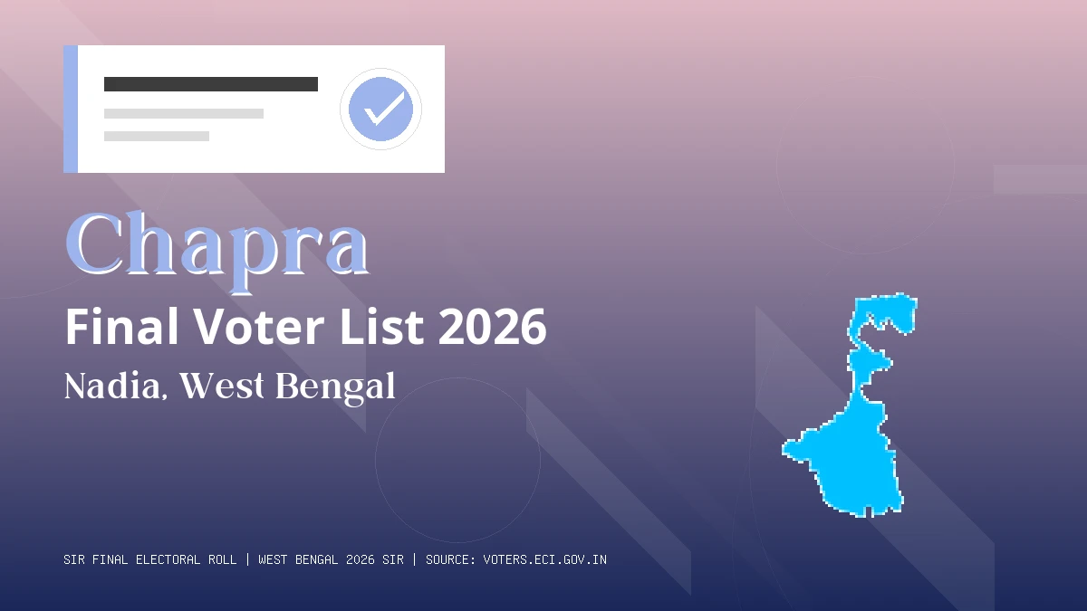 Chapra Final Voter List 2026 West Bengal