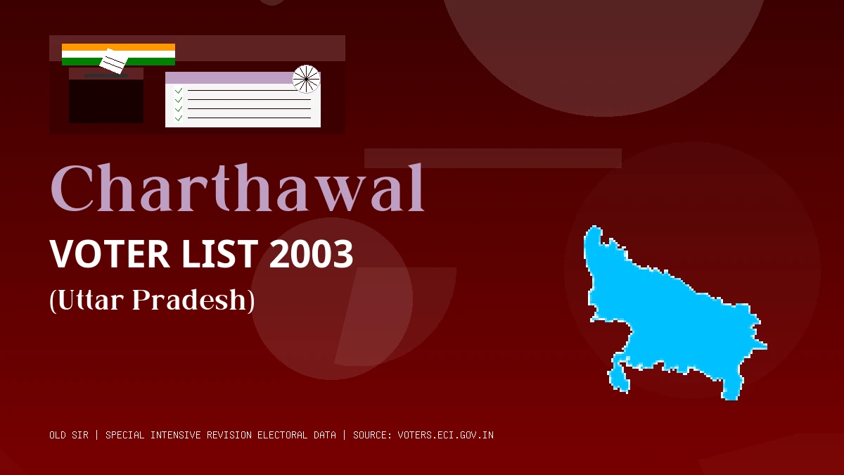 Charthawal Voter List 2003 PDF Download Uttar Pradesh