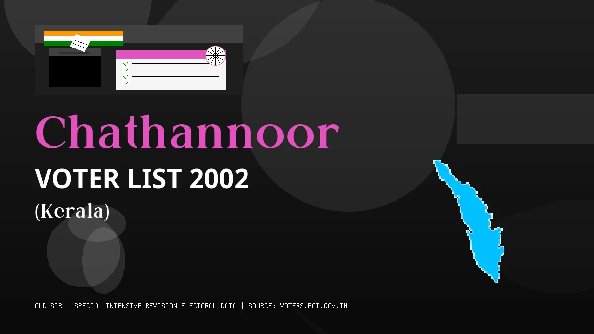Chathannoor Voter List 2002 PDF Download Kerala