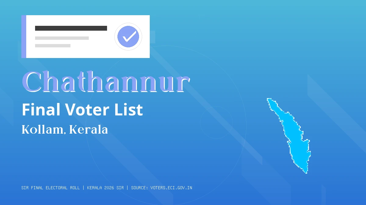 Chathannur Final Voter List Kerala