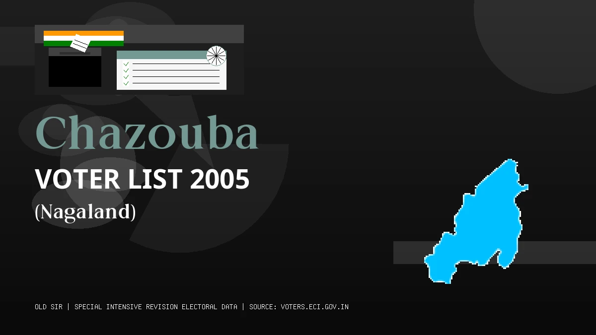 Chazouba Voter List 2005 PDF Download Nagaland