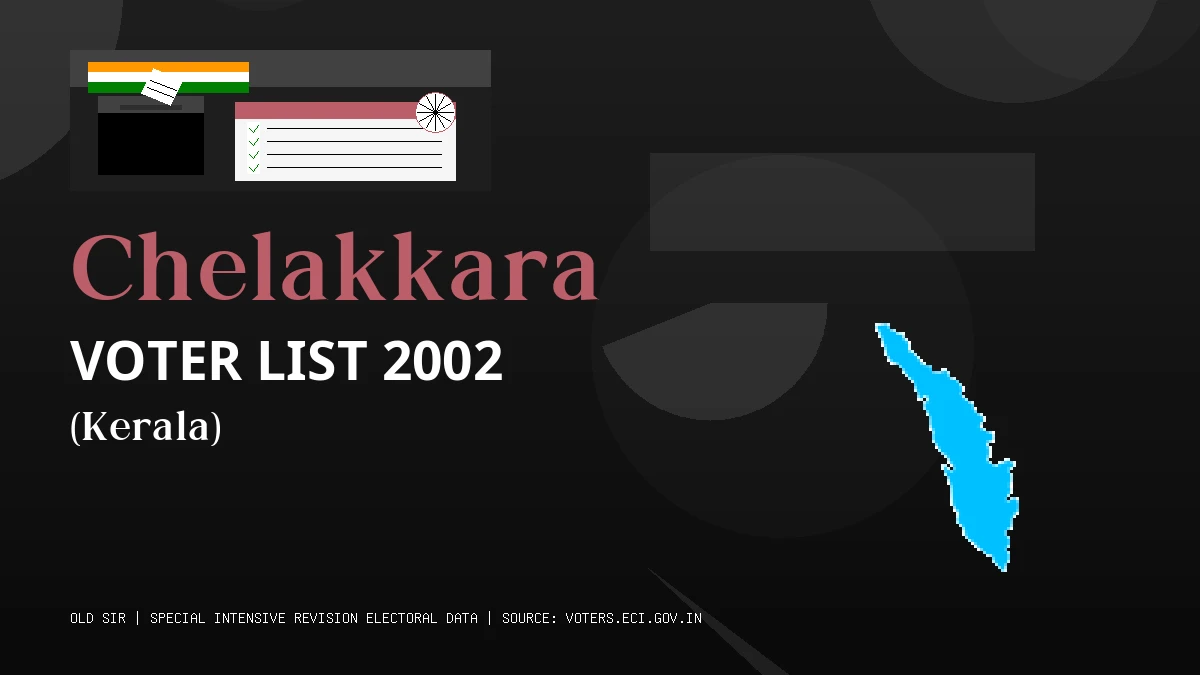 Chelakkara Voter List 2002 PDF Download Kerala