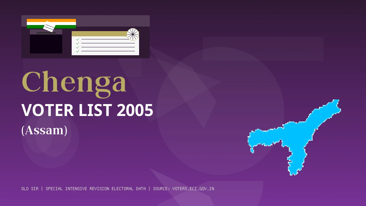 Chenga Voter List 2005 PDF Download Assam