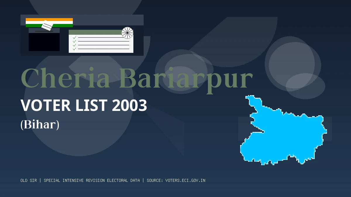 Cheria Bariarpur Voter List 2003 PDF Download Bihar