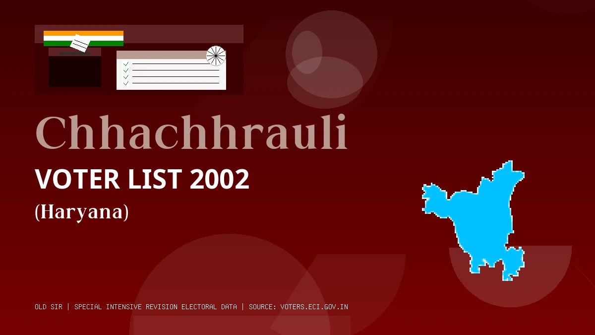 Chhachhrauli Voter List 2002 PDF Download Haryana