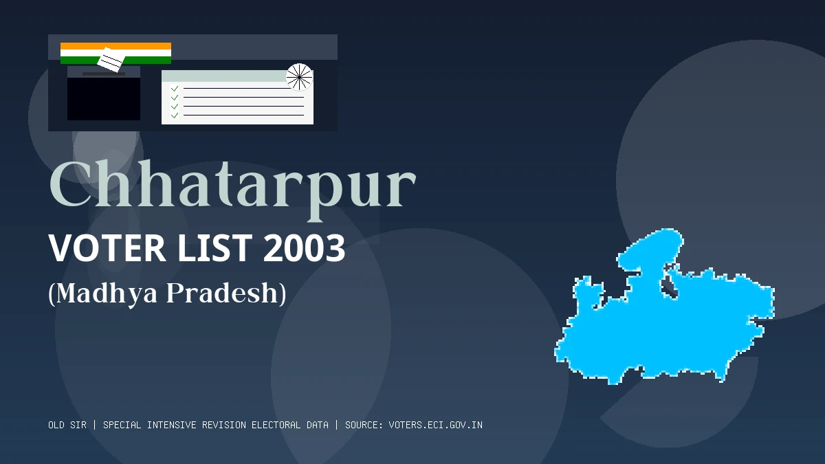Chhatarpur Voter List 2003 PDF Download Madhya Pradesh